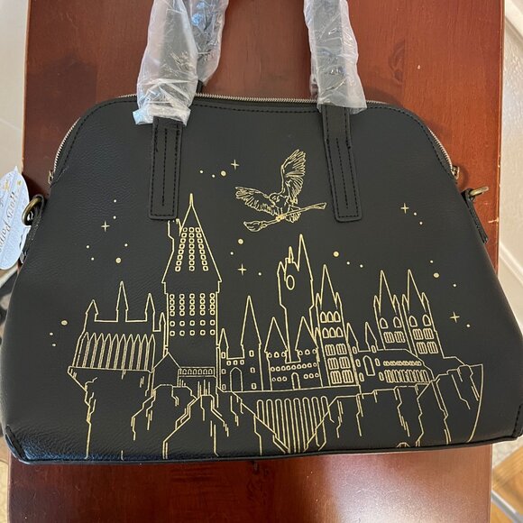 Loungefly - Harry Potter - Hogwarts - Satchel Bag Purse - Hedwig Castle - Black - Picture 12 of 12